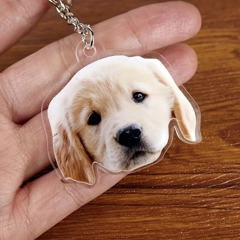 Flat Custom Pet Avatar Photo Keychain, Full-Body Pet Photo Customization, Personalized Pets, Custom Acrylic Accessories