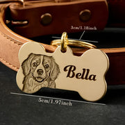 Photo & Name Bone Collar Tag & Keychain