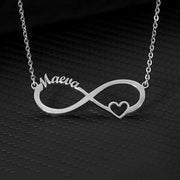 Script Heart Name Infinity Necklaces