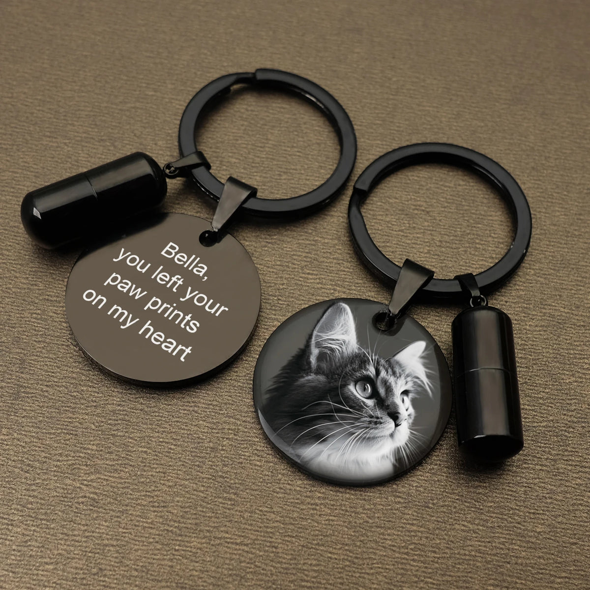 Custom Pet Portrait Key Chain Dog Photo Keychain Cremation Jewelry Dog Ashes Urn Keyring Pet Memorial Gift for Him Her