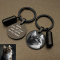 Custom Pet Portrait Key Chain Dog Photo Keychain Cremation Jewelry Dog Ashes Urn Keyring Pet Memorial Gift for Him Her