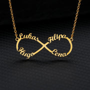 Script Heart Name Infinity Necklaces