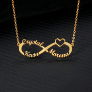 Script Heart Name Infinity Necklaces