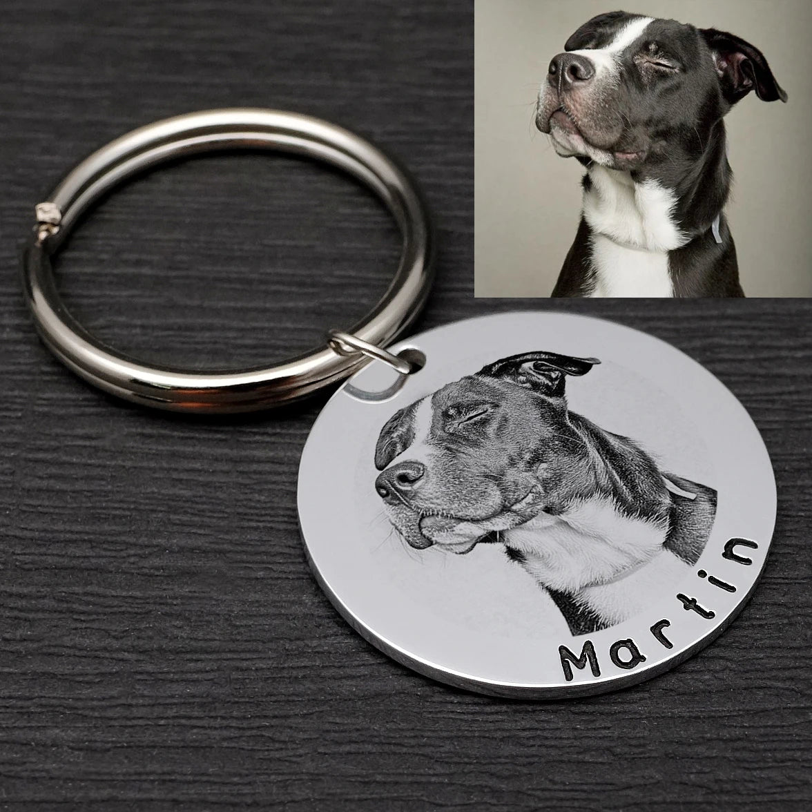 Round Collar Photo Tag