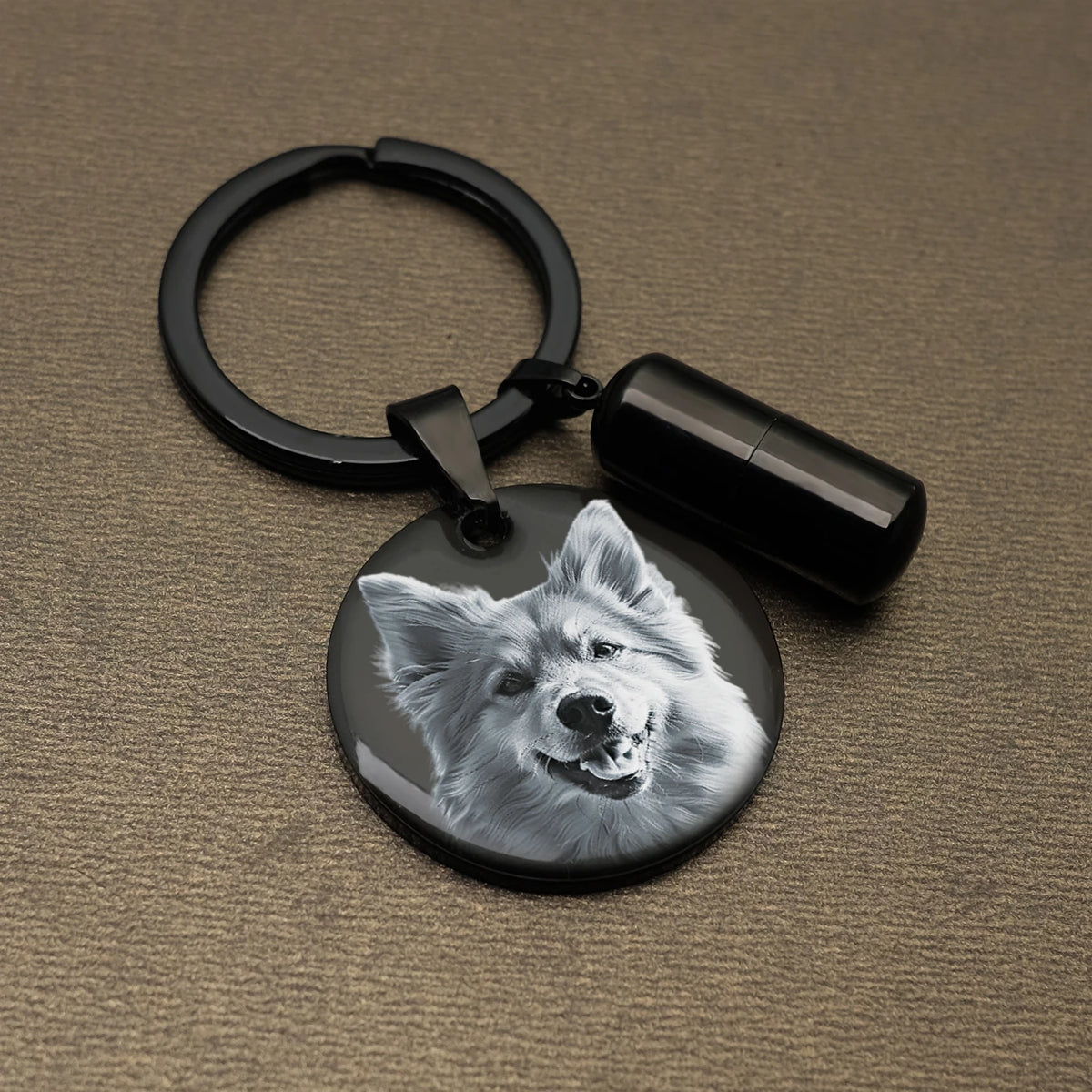 Custom Pet Portrait Key Chain Dog Photo Keychain Cremation Jewelry Dog Ashes Urn Keyring Pet Memorial Gift for Him Her