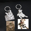 Personalized Pet Photo Keychain Custom Engraved Cat Dog Picture Pendant Stainless Steel Gifts Memory Jewelry For Men Women