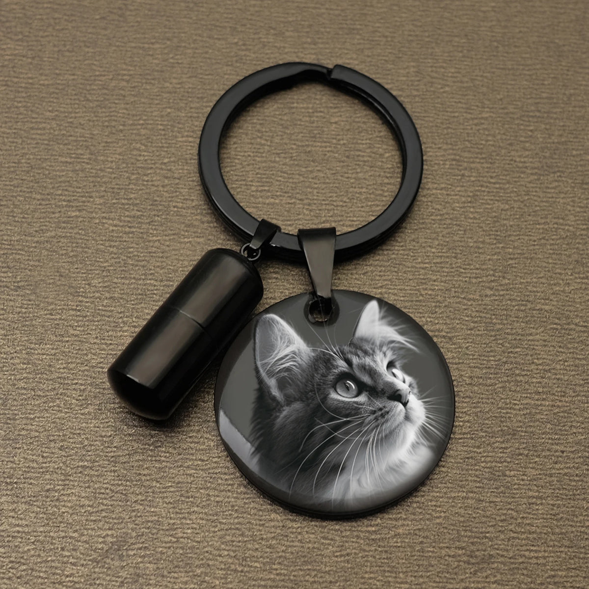 Custom Pet Portrait Key Chain Dog Photo Keychain Cremation Jewelry Dog Ashes Urn Keyring Pet Memorial Gift for Him Her