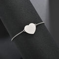 Auxauxme Custom Engrave Photo Name Heart Bracelet Stainless Steel Personalized Laser Engraved Logol Text Picture Bangle Jewelry