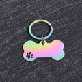 Custom Text Dog Tags Personalized Name Dog Cat ID Tag Bone Shaped Pendant Laser Engraving Address Number Customized Pets ID Tag