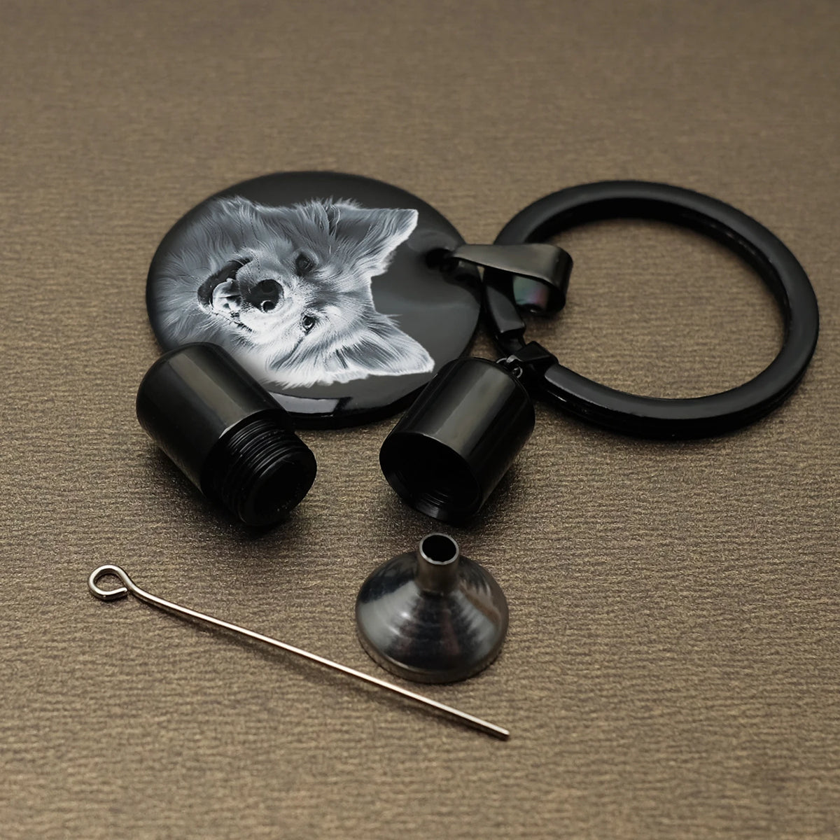 Custom Pet Portrait Key Chain Dog Photo Keychain Cremation Jewelry Dog Ashes Urn Keyring Pet Memorial Gift for Him Her