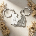 Pet Memorial Keychain Custom Photo Laser Engraved Stainless Steel Dog Cat Silhouette Personalized Remembrance Gift for Pet Lovers