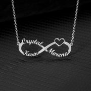 Script Heart Name Infinity Necklaces