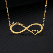 Script Heart Name Infinity Necklaces