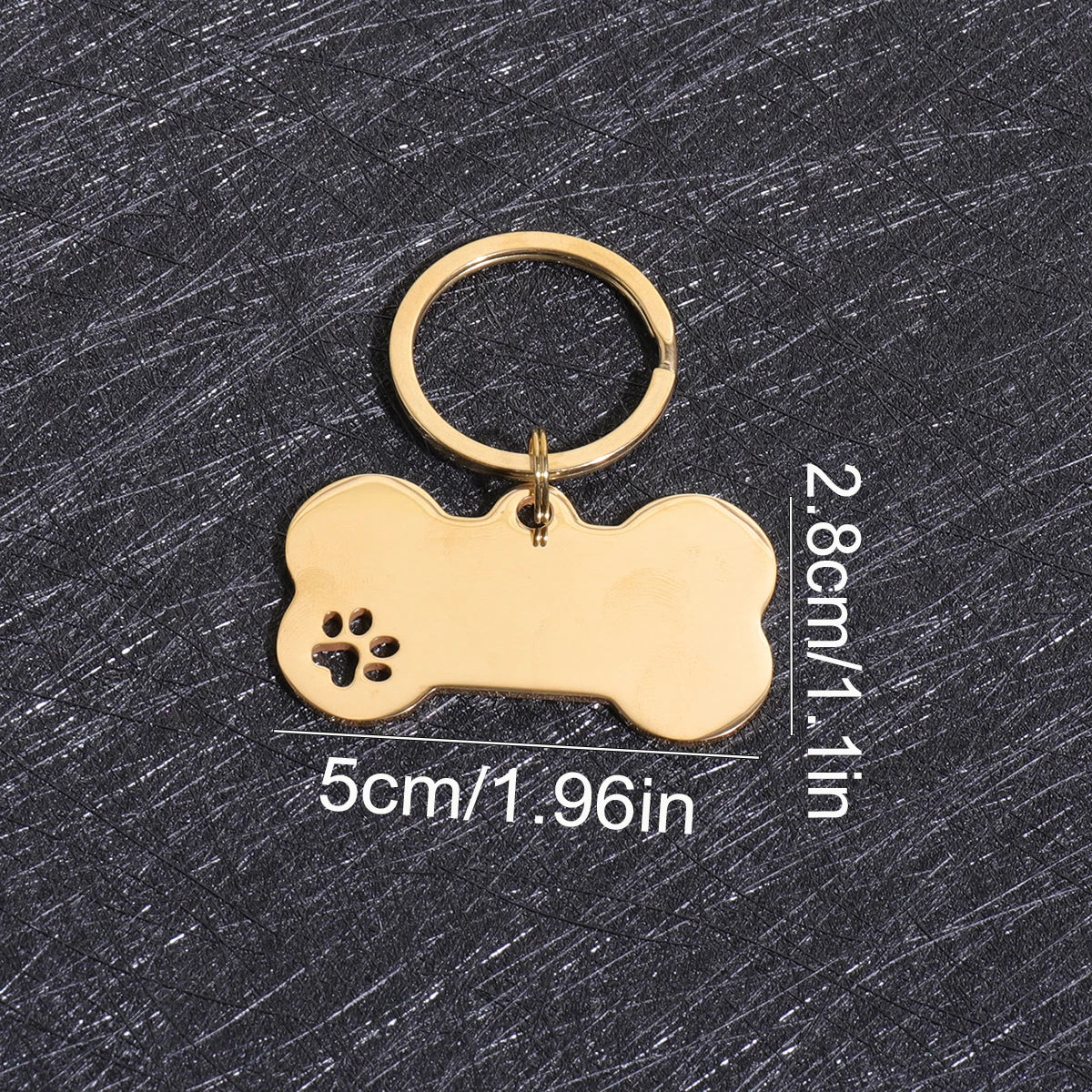 Custom Text Dog Tags Personalized Name Dog Cat ID Tag Bone Shaped Pendant Laser Engraving Address Number Customized Pets ID Tag