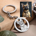 Personalized Stainless Steel Pet Keychain Customized Laser Engraved Photo Text Surface Brushed Finish Anti-Scratch Pet Memorial Gift
