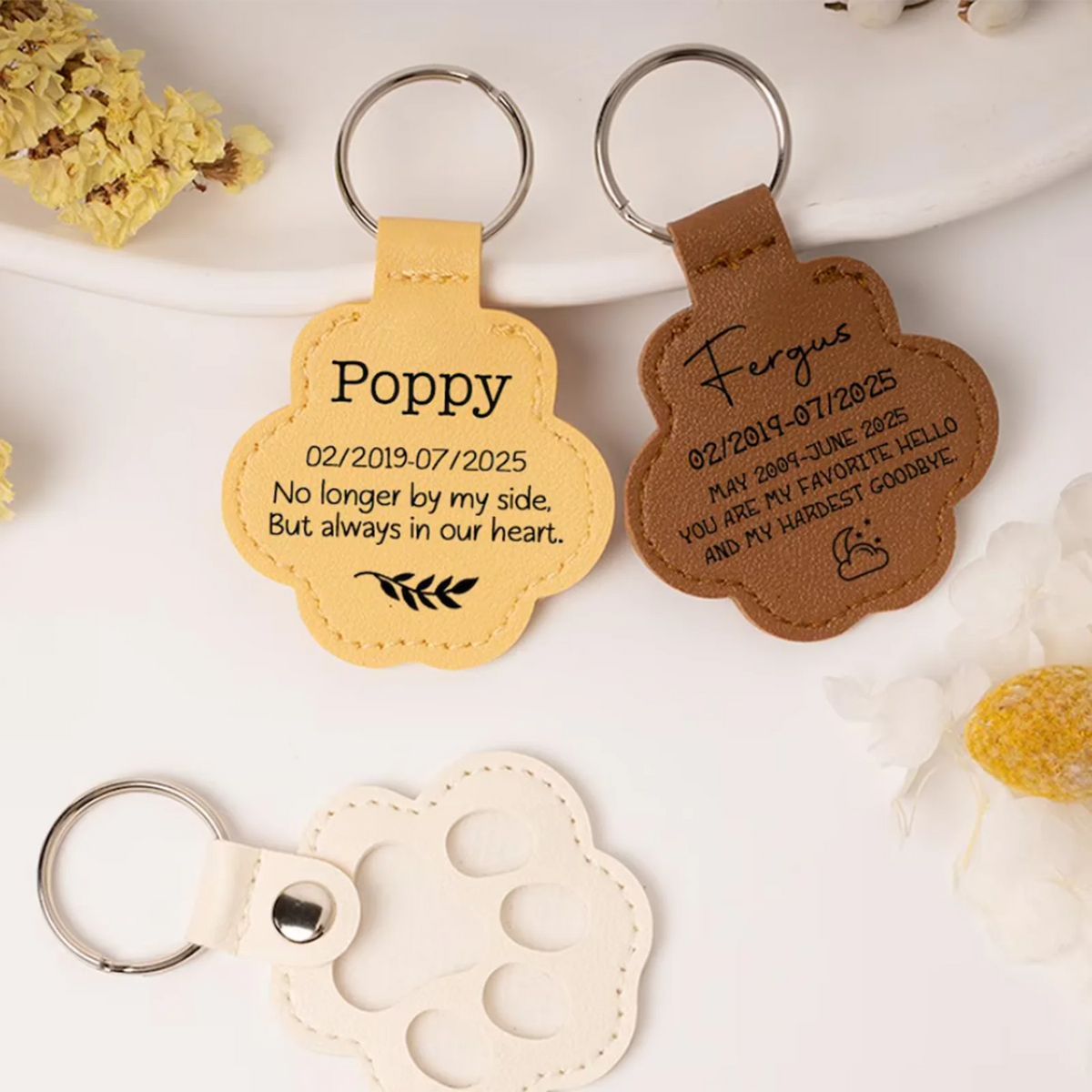 Personalized Pet Fur Memorial Keychain Dog Cat Hair Keepsake Holder Engraved Pet Loss Gift Pet Hair Capsule Keyring Keepsake