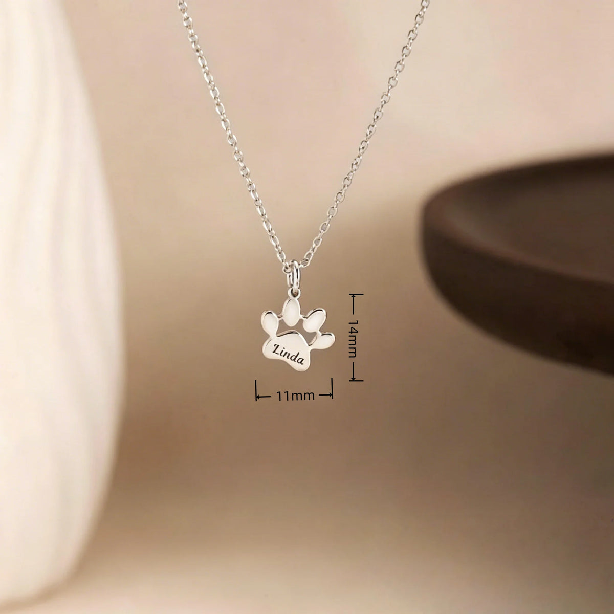 Custom Name Necklace Personalized Paw Necklace Chain Stainless Steel Lovely Cat Dog Paw Pet Necklace Jewelry Gifts for Women