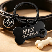 Engraved name & number bone tag