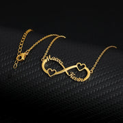 Script Heart Name Infinity Necklaces