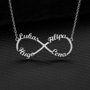 Script Heart Name Infinity Necklaces